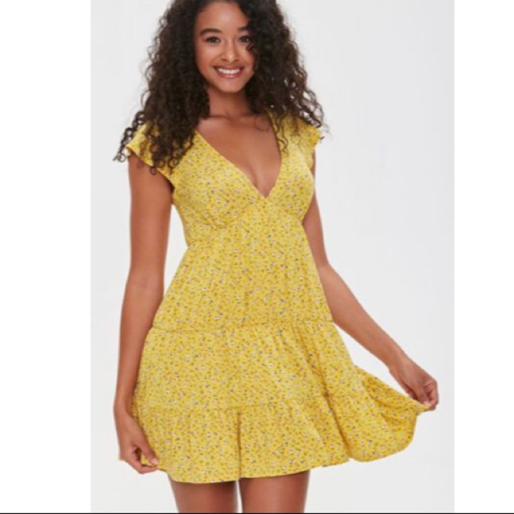 Yellow floral dress, small